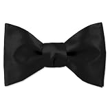 Black by Elite Solid black silk freestyle bowties