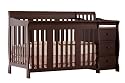 Stork Craft Portofino 4-in-1 Fixed Side Convertible Crib and Changer, Espresso