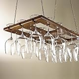 Hanging Oak Wine Glass Rack