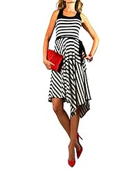 Cotton/Rayon/Spandex Striped Print  Dress