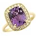 Elegant Cushion Cut Purple Amethyst & Diamonds title=
