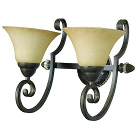 Yosemite Home Decor F053B02TS Mariposa 16.75-Inch 2-Light Bathroom Vanity, Tuscan Sand by Yosemite Home Decor