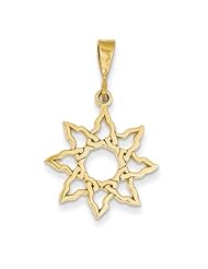14k Yellow Gold Sun Pendant. Metal Wt- 1.1g