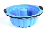 SiliconeZone New Wave Bund form Pan-10 cup, Bright Blue/Chocolate