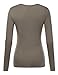 Doublju Women Long Sleeve V neck Slim Simple Basic T-shirt