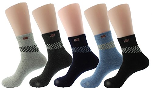 Jiye Men's Wool Winter Socks(Pack of 5)