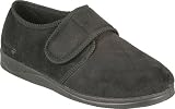 Padders Men's Charles Slippers,Black Wool Mix/Suede,9 UK
