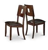 Espresso Cappuccino Dark Brown Wood Side Dining Chairs Kitchen Set of 2