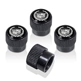 Cadillac Black Logo Black ABS Tire Stem Valve Caps