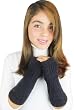 Handmade Artisan Pure Alpaca Natural Fiber Fingerless Gloves - Soothing Dark Blue (100% knitted by hand/One size fits most women/teens)