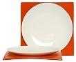 Arched Tangerine Orange Layered Glass Tray with Porcelain Plate 8.25"D
