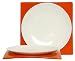 Arched Tangerine Orange Layered Glass Tray with Porcelain Plate 8.25"D