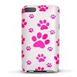 WHITE WITH MULTI PINK DOG PAW SNAP ON HARD SKIN BACK COVER CASE FOR APPLE IPOD TOUCH ITOUCH 2ND GEN 3RD GEN + PREMIUM LCD SCREEN GUARD SLIM FIT