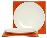 Arched Tangerine Orange Layered Glass Tray with Porcelain Plate 8.25"D