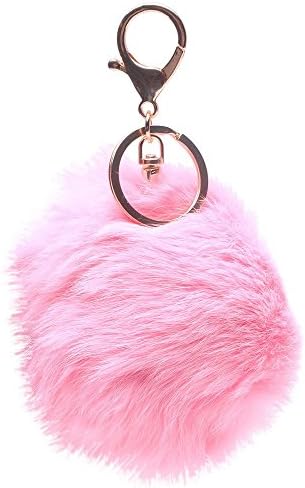 KingYuan Metal Crystal Key Chain for Purse Handbag Bag Key Chain / Car Pendant Pink Diameter:8-10cm