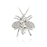 Sterling Silver Simulated Diamond CZ Bee Pin