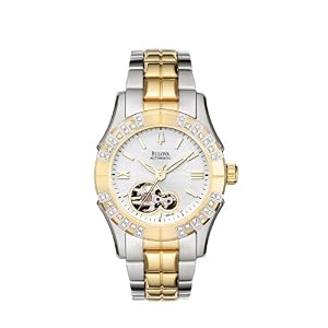 Bulova Women’s 98R130 Mechanical Hand-Wind Automatic White Dial Watch