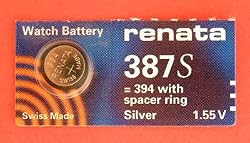 Renata Silver Oxide Watch Battery For 387S Button Cell