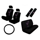 11 Piece Auto Interior Gift Set - Multiple Purple Butterflies - A Set of 2 Seat... by UNIQUE AUTOMOTIVE ACCESSORIES