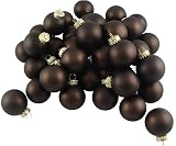 Club Pack Of 80 Matte Chocolate Brown Glass Ball Christmas Ornaments 1.5