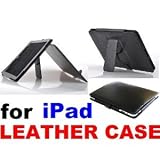 NEW! BLACK! Protective Leather iPad Case with Magnetic Flap for Security and Ease of Use. BUILT IN KICKSTAND great for Movie Watching and Book Reading!!