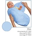 Kiddopotamus SwaddleMe Cotton Knit Adjustable Infant Wrap (Blue - Large)