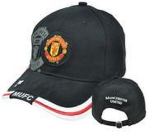 MUFC MANCHESTER UNITED FC SHADOW CAP HAT-BLACK 100% COTTON