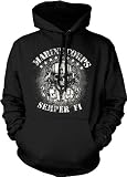 Marine Corps Semper Fi Mens Sweatshirt, Marine Skull In Helmet Pullover Hoodie
