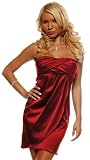 Strapless Tube Pleated Evening Prom Cocktail Party Satin Womens Mini Dress