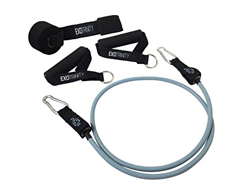 ExoTrinity 5lb Resistance Band Single Set - Premium Quality Workout Band with 1 Door Anchor, 2 Handles And Free Workout Guide - Challenging Exercise That Increases Strength, Builds Muscle Tone, Burns Fat & Improves Flexibility ExoTrinity 5lb Resistance Band Single Set - Premium Quality Workout Band with 1 Door Anchor, 2 Handles And Free Workout Guide - Challenging Exercise That Increases Strength, Builds Muscle Tone, Burns Fat & Improves Flexibility