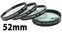 Sakar 52mm 55mm Close-Up Filter Set (+1 +2 +4 Diopters)Magnification Kit - Metal Rim & Glass