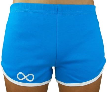 YogaColors Infinity Interlock Running Short Shorts 7301 (X-Large, Teal/White)