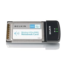 Belkin Wireless G Plus MIMO Notebook Card - Network adapter - CardBus - 802.11b, 802.11g, 802.11g+