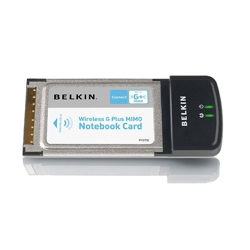 Belkin Wireless G Plus MIMO Notebook Card - Network adapter - CardBus - 802.11b, 802.11g, 802.11g+
