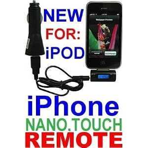 Wireless FM Transmitter + Car Adapter Charger for iPod Touch, iPhone, Nano, Classic, + MORE! Charge your iPod / iPhone while using FM transmitter! 4GB, 8GB, 16GB, 32GB, 64GB, 120GB, 160GB