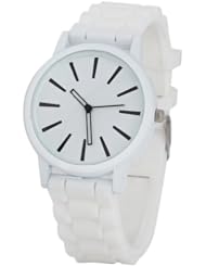 2013newestseller White Fashion Women Geneva Silicone Rubber Jelly Gel Quartz Analog Sports Wrist Watch