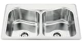 KOHLER K-3369-4-NA Staccato Double-Basin Self-Rimming Kitchen Sink
