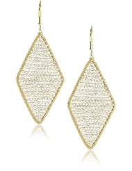 Dana Kellin Crystal Silver Shadow Large Diamond Shape Earrings
