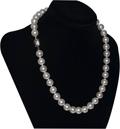 White Freshwater Cultured Pearl Necklaces For Women - (Real Freshwater Shell Pearls Simulated) 10mm