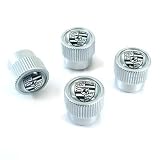 Porsche Silver Logo ABS Tire Stem Valve Caps