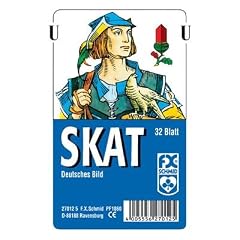 Ravensburger 27012 - Skat, Deutsches Bild R�ckseite Kornblume - 32 Blatt, glasklares Etui