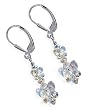 SCER121 Made with Swarovski Elements&reg; Bewitch Butterfly Crystal Sterling Silver Leverback 1.5" Long Dangle Earrings