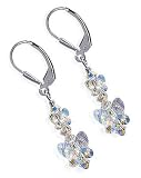 SCER121 Sterling Silver Bewitch Butterfly Crystal Earrings Made with Swarovski Elements
