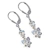 SCER121 Made with Swarovski Elements� Bewitch Butterfly Crystal Sterling Silver Leverback 1.5" Long Dangle Earrings
