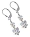 Bewitch Butterfly Swarovski Crystal Sterling Silver Leverback 1.5" Long Dangle Earrings