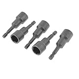 uxcell　磁気ナットセッター　金属素材　グレー　65 x 20mm　六角ソケット　5枚入り