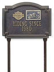 Harley Davidson Sportster Medallion Lawn Plaque in Bronze and Gold Customize: Yes
