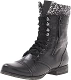 Steve Madden Women's Jaax Ankle Boot,Black Leather,8.5 M US