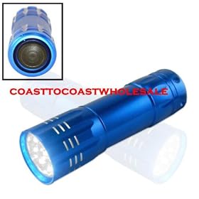 2 Pc Total Super Bright 9 LED Compact Aluminum Flashlight Cool Blue For Camping, Car, Truck, Home ETC