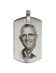 Sterling Silver Dog Tag "Photo" Cremation Pendant 3/4 inch x 1 1/4 inch in Sterling Silver